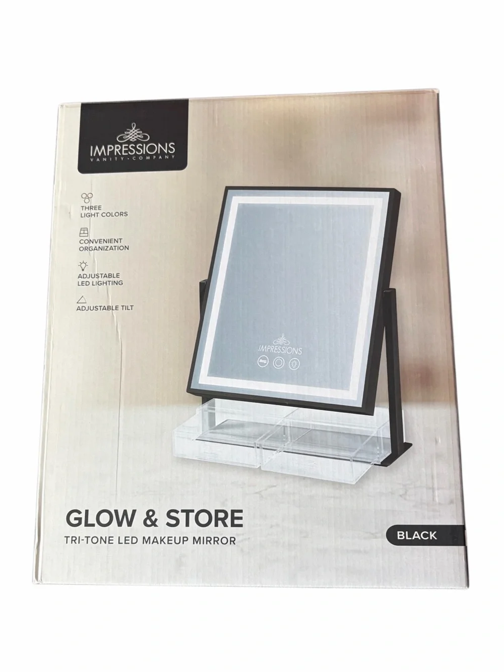Impressions Lighted Vanity Mirror in Black